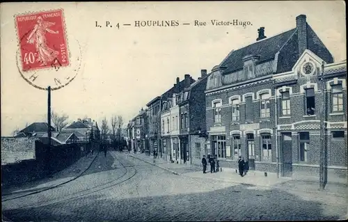 Ak Houplines Nord, Rue Victor Hugo