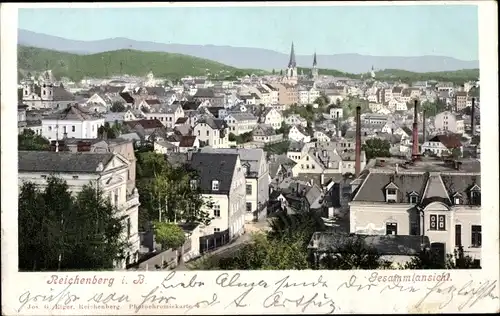 Ak Liberec Reichenberg in Böhmen, Gesamtansicht