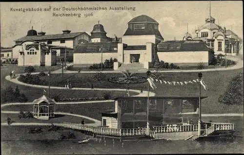 Ak Liberec Reichenberg in Böhmen, Kunstgebäude, Deutschböhmische Ausstellung 1906