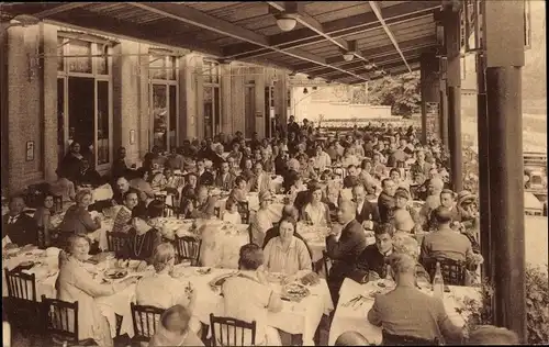 Ak Waulsort Hastière Wallonie Namur, Grand Hotel, Terrasse