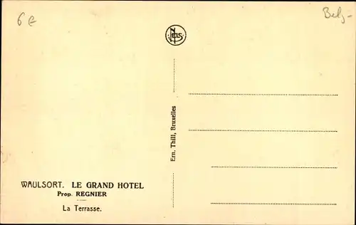 Ak Waulsort Hastière Wallonie Namur, Grand Hotel, Terrasse