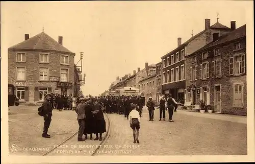 Ak Beauraing Wallonien Namur, Place de Berry et Rue de Dinant