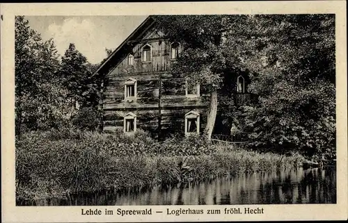 Ak Lehde Lübbenau im Spreewald, Logierhaus zum fröhlichen Hecht