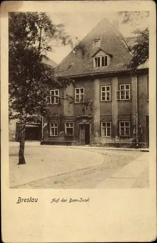 Ak Breslau (Wrocław) in Schlesien, Auf der Dom Insel