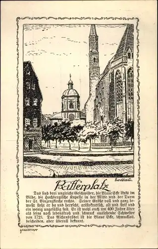 Künstler Ak Breslau (Wrocław) in Schlesien, Ritterplatz