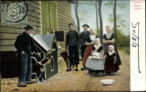 Ak Zeeland Niederlande, Bauern, Niederländische Volkstracht