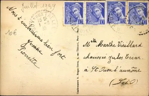 Postkarte Jouy-sous-Thelle Oise, Place de l'Eglise