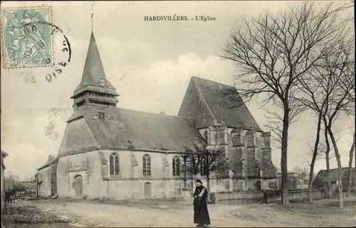 Ak Hardivillers Oise, Kirche