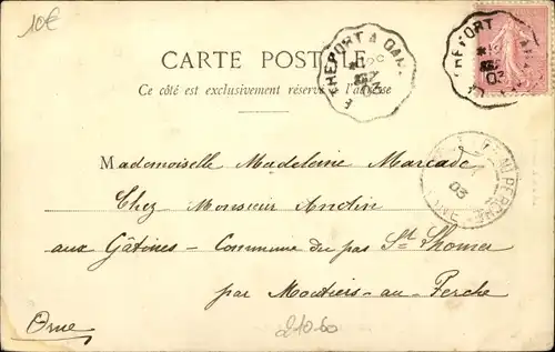 Ak Grandvilliers Oise, Place Barbier