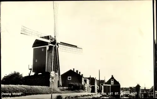 Ak Sint Annaland Zeeland Niederlande, Dwang Molen