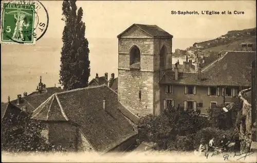 Ak Saint Saphorin Lavaux Kanton Waadt, l'Eglise, La Cure