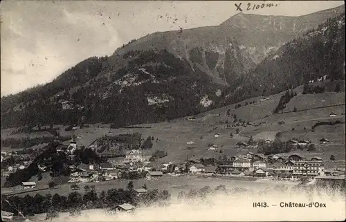 Ak Château d'Œx Oex Kanton Waadt, Panorama