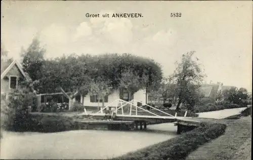 Ak Ankeveen Nordholland, Teilansicht, Brücke