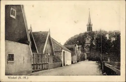 Ak Winkel Nordholland Niederlande, Straßenpartie, Kirche