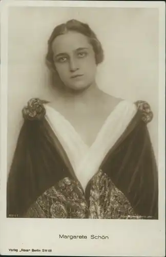 Ak Schauspielerin Margarete Schön, Portrait