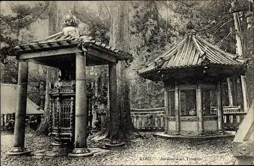 Ak Kobe Pref Hyogo Japan, Gärten eines Tempels