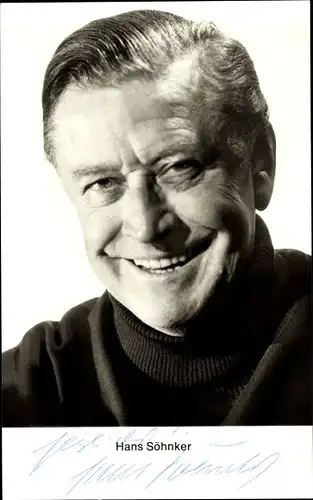 Ak Schauspieler Hans Söhnker, Portrait, Autogramm