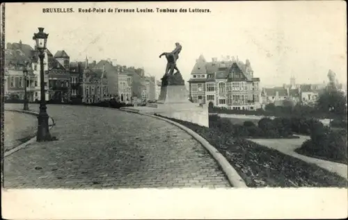 Ak Brüssel, Rond-Point de l'avenue Louise, Tombeau des Lutteurs