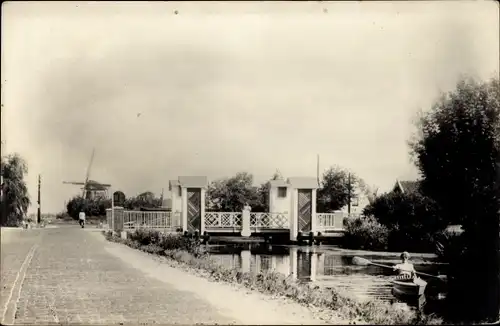 Ak Maasland Südholland, Nieuwe Hefbrug, Mill