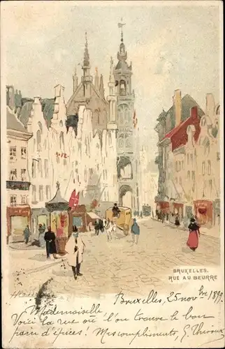 Künstler Litho Cassiers, H., Brüssel Brüssel, Rue au Beurre