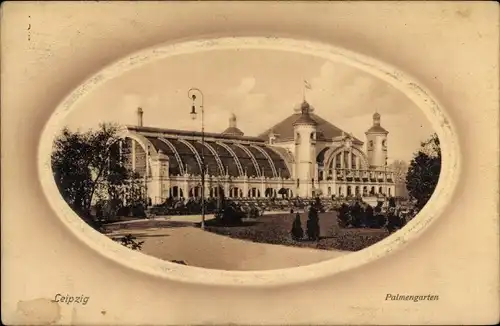 Passepartout Präge Ak Leipzig in Sachsen, Palmengarten, Botanischer Garten