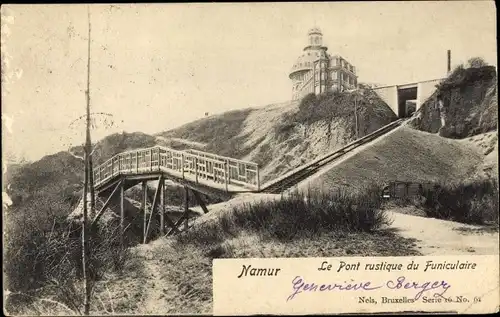 Ak Namur Wallonien, Le Pont rustique du Funiculaire