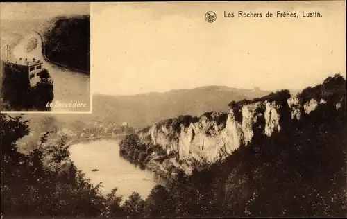 Ak Lustin Profondeville Wallonien Namur, Les Rochers de Frenes, Belvedere