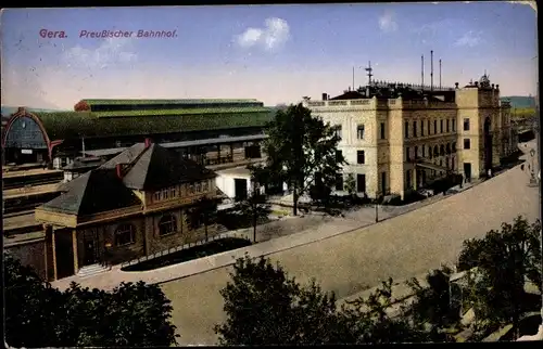 Ak Gera in Thüringen, Preußischer Bahnhof