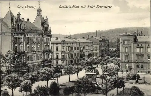 Ak Reuß Gera Thüringen, Adelheidplatz mit Hotel Frommater