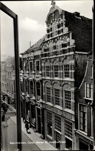 Ak Leeuwarden Friesland Niederlande, Oude Gevel, St. Jacobsstraat