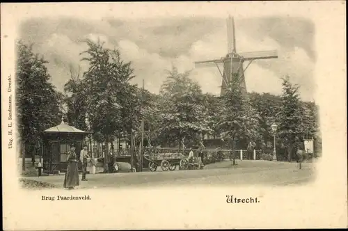 Ak Utrecht Niederlande, Brücke Paardenveld