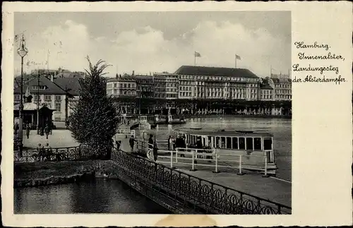 Ak Hamburg Altstadt, Innenalster, Landungssteg der Alsterdampfer