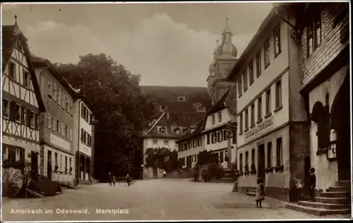 Ak Amorbach im Odenwald Unterfranken, Marktplatz