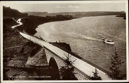 Ak Malter Dippoldiswalde im Osterzgebirge, Talsperre, Tännichtgrundbrücke