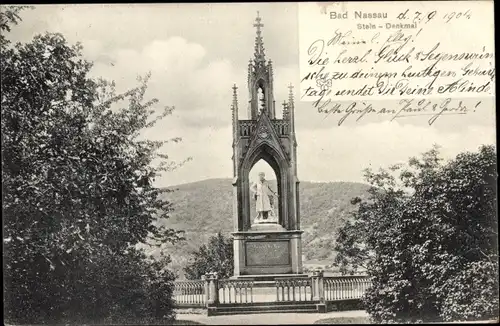 Ak Bad Nassau an der Lahn, Stein-Denkmal