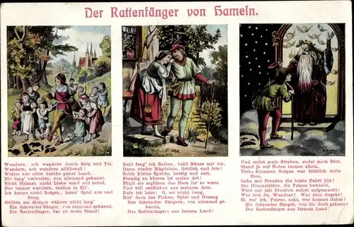 Gedicht Ak Hameln in Niedersachsen, Der Rattenfänger