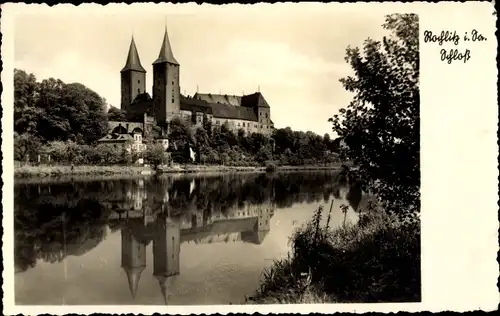 Ak Rochlitz an der Mulde Sachsen, Schloss, Teich