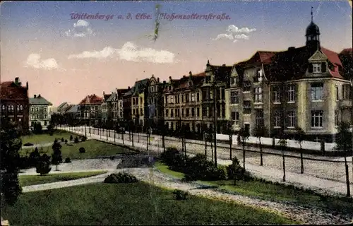 Ak Wittenberge an der Elbe Prignitz, Die Hohenzollernstraße mit Umgebung