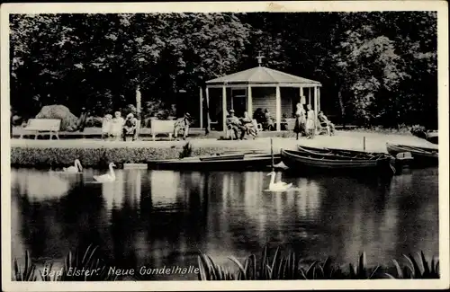 Ak Bad Elster im Vogtland, Neue Gondelhalle, Boote