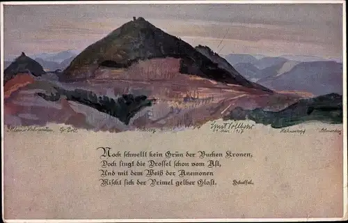 Gedicht Künstler Ak Vollbehr, Ernst, Landau in der Pfalz, Schessel