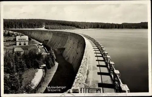 Ak Muldenberg Grünbach im Vogtland, Talsperre Muldenberg, Sperrmauer
