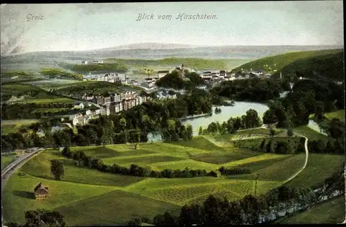 Ak Greiz im Vogtland, Blick vom Hirschstein