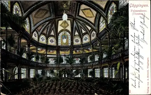 Ak Göggingen Augsburg, Palmenhaus, Theater