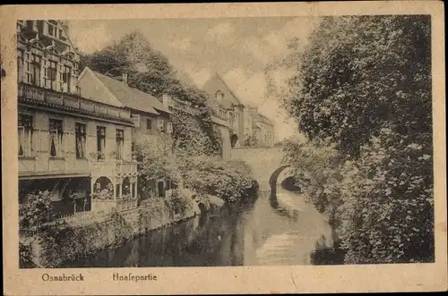 Ak Osnabrück in Niedersachsen, Haasepartie, Brücke