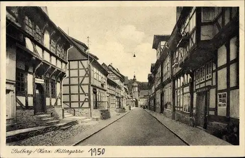 Ak Stolberg im Harz, Rittergasse, Fachwerkhäuser