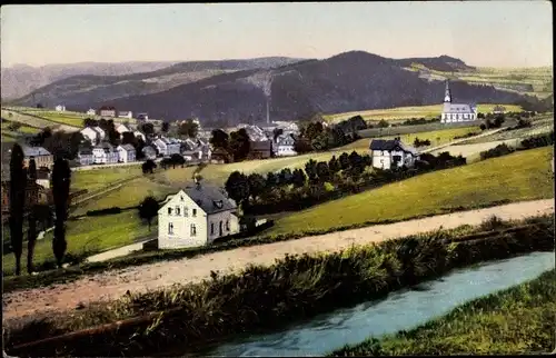 Ak Niederschlema Bad Schlema im Erzgebirge, Panorama vom Floßgraben aus