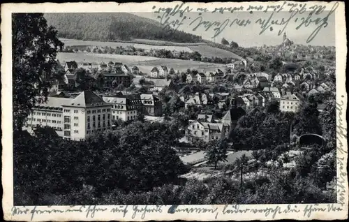 Ak Oberschlema Bad Schlema im Erzgebirge Sachsen, Blick vom Hammerberg nach Schneeberg