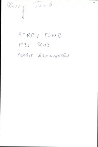 Foto Schauspieler Harry Towb, Portrait, Autogramm