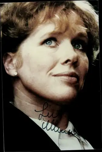 Foto Schauspielerin Liv Ullmann, Portrait, Autogramm