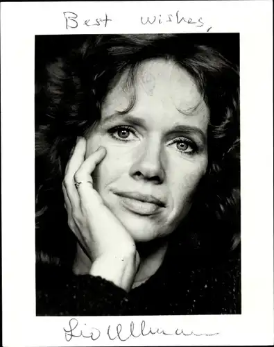 Foto Schauspielerin Liv Ullmann, Portrait, Autogramm